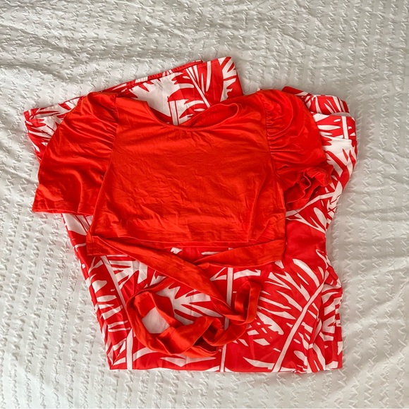 Orange two peace Beach set outfit size Large - Picture 6 of 6